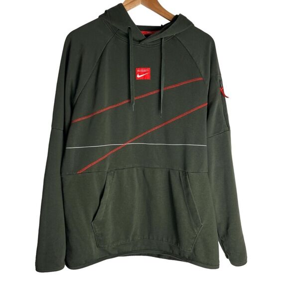 Nike Dri-Fit Hooded Pullover Sweatshirt Trackside Men's Large Green Streetwear - Picture 1 of 7